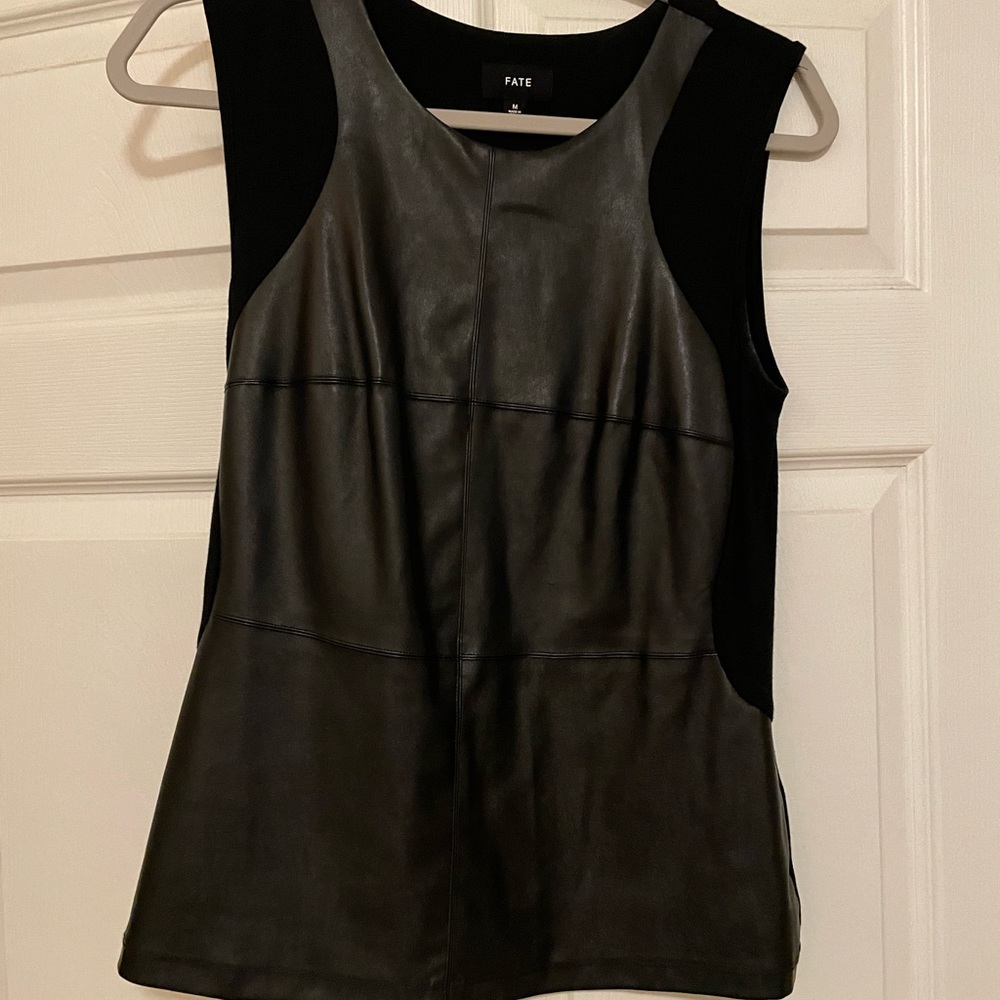 Faux leather tank top